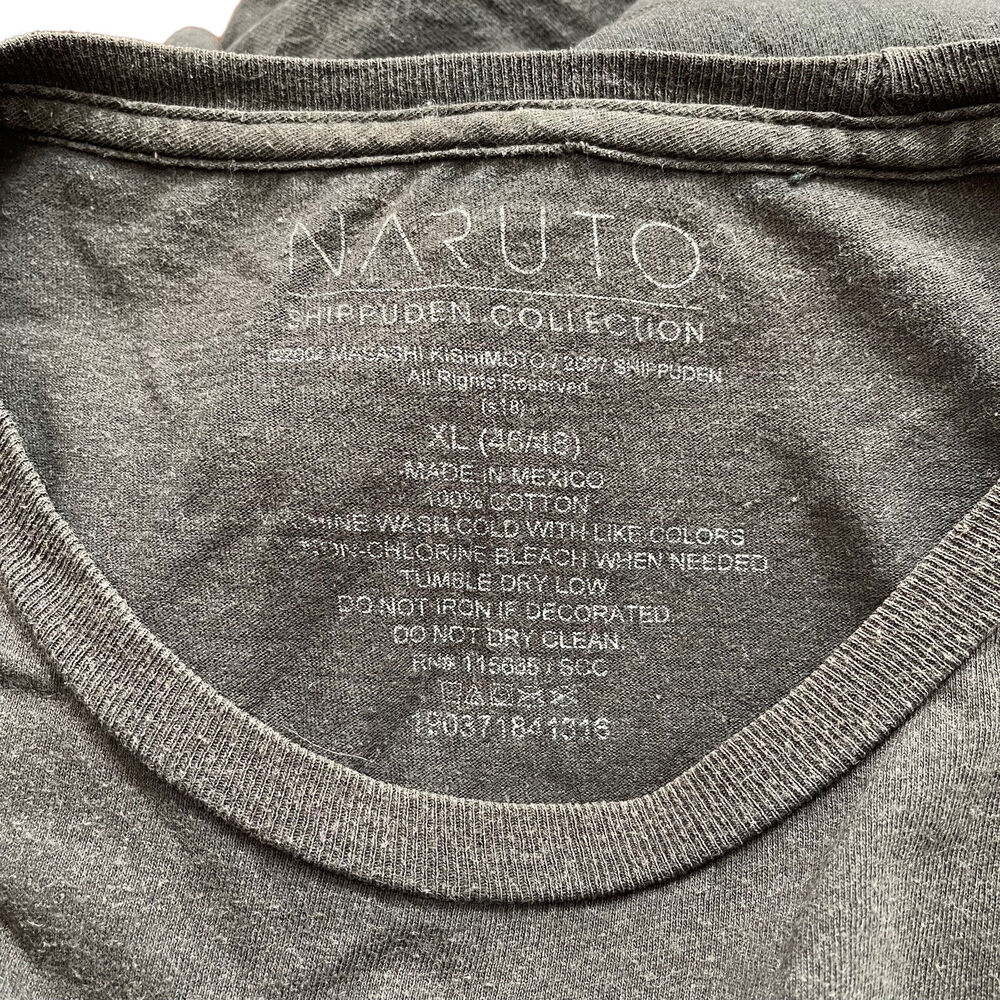 Naruto Mens Size XL T-Shirt Short Sleeve Shippuden Collection Tee 2002 FADED - Picture 2 of 11